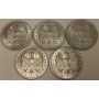 1923 German 5 x 500 marks 