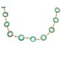 18kt Yellow Gold Necklace with 18 dyed green agate discs