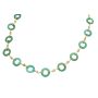 18kt Yellow Gold Necklace with 18 dyed green agate discs