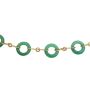 18kt Yellow Gold Necklace with 18 dyed green agate discs