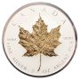 2019 3 oz Canada $50 Silver Gold Maple Leaf 40th Anniversary Incuse Gilt 