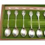 Royal Horticultural Society 12x English Flower Spoons .925 silver box & booklet 