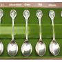 Royal Horticultural Society 12x English Flower Spoons .925 silver box & booklet 