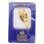 2.5 Gram .9999 Fine Gold PAMP Suisse Lady Fortuna  Oval Pendant / Bar 