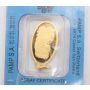 2.5 Gram .9999 Fine Gold PAMP Suisse Lady Fortuna  Oval Pendant / Bar 