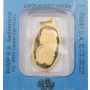 2.5 Gram .9999 Fine Gold PAMP Suisse Lady Fortuna  Oval Pendant / Bar 