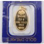 2.5 Gram .9999 Fine Gold PAMP Suisse Lady Fortuna  Oval Pendant / Bar 