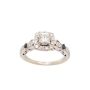 .82 ct Diamonds tcw 4x Sapphires 14K white gold ring Size-6 w/appraisal $4500.