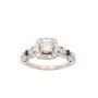 .82 ct Diamonds tcw 4x Sapphires 14K white gold ring Size-6 w/appraisal $4500.