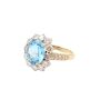 4.62 ct Blue Topaz and 32 Diamonds 14K yg ring Size-8.5 w/appraisal $4,800.
