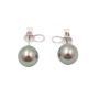 11mm Tahitian Black Pear Earrings 18K wg cup French Post 5.8 grams with appraisal $2800.
