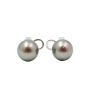 11mm Tahitian Black Pear Earrings 18K wg cup French Post 5.8 grams with appraisal $2800.