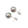 11mm Tahitian Black Pear Earrings 18K wg cup French Post 5.8 grams with appraisal $2800.