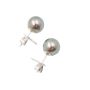 11mm Tahitian Black Pear Earrings 18K wg cup French Post 5.8 grams with appraisal $2800.
