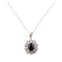 1.91ct Sapphires and 40x Diamonds 14K wg Pendant 18in chain with appraisal $3200.