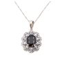 1.91ct Sapphires and 40x Diamonds 14K wg Pendant 18in chain with appraisal $3200.