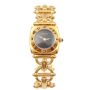 Gucci 6400L Horsebit Black Dial Vintage Gold Plated Stainless Ladies Watch
