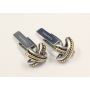 Tiffany & Co. Signature Rope Weave Cross X Cufflinks 18K Gold 750 & Silver 925