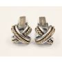 Tiffany & Co. Signature Rope Weave Cross X Cufflinks 18K Gold 750 & Silver 925