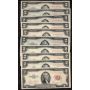 50 X 1953 USA RED SEAL $2 notes Series 1953 A B C FR-1500-01-02-03 VF to VF+
