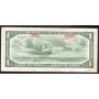 1954 Canada $1 banknote Error Serial Number bleed through VF+