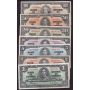 1937 Canada complete 7-banknote set $1 $2 $5 $10 $20 $50 $100 F or better