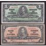 1937 Canada complete 7-banknote set $1 $2 $5 $10 $20 $50 $100 F or better