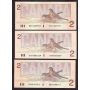 10X Canada 1986 $2 replacement notes BBX BRX EBX ARX 10-notes VF to CH AU