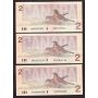 10X Canada 1986 $2 replacement notes BBX BRX EBX ARX 10-notes VF to CH AU