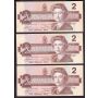 10X Canada 1986 $2 replacement notes BBX BRX EBX ARX 10-notes VF to CH AU