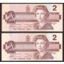 10X Canada 1986 $2 replacement notes BBX BRX EBX ARX 10-notes VF to CH AU
