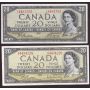 10x 1954 Canada $20 banknotes 10-notes VF or better