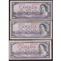 10x 1954 Canada $10 banknotes $100 face value 10-notes all circulated