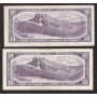 10x 1954 Canada $10 banknotes $100 face value 10-notes all circulated