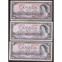 10x 1954 Canada $10 banknotes $100 face value 10-notes all circulated