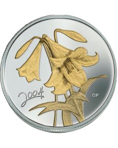 2004 50 cent Canadian Floral - Golden Easter Lily Sterling Silver