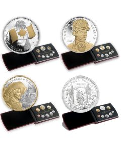 2005 2007 2008 2012 Canada Gold & Fine Silver Dollar Proof Sets 8-Coins 4x Sets