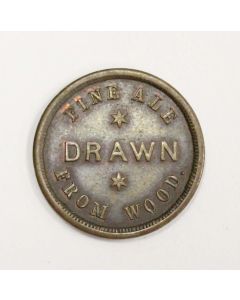1861-65 token CARLANDS FINE ALE DRAWN FROM WOOD 95 BOWERY NY EF45