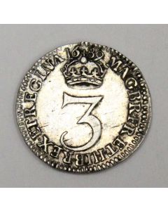 1689 three pence Great Britain 3d EF45