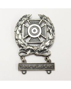 Tank marksmanship U.S. military sterling silver badge 