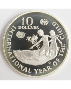 1982 Cayman Islands $10 silver coin Year of The Child Gem Cameo Proof