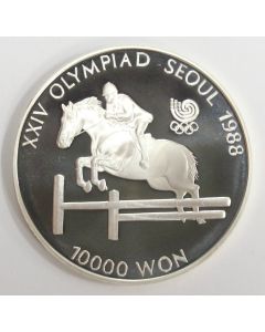 1988 Olympics Seoul Korea 10000 won silver coin EQUESTRIAN 