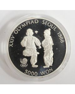 1988 Olympics Seoul Korea 5,000 Won silver coin SHUTTLECOCK