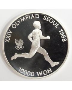 1988 Olympics Seoul Korea 10,000 Won silver coin RUNNING Gem Proof 