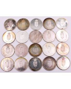 1867-1967 Canada Centennial Official Medals 20-coins 494 grams of .925 SILVER