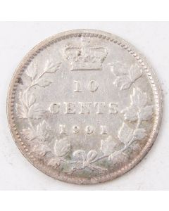 1901 Canada 10 cents nice Fine condition