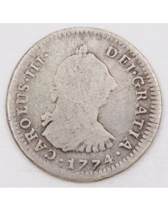 1774 Peru 1 Real silver coin Lima MJ KM#75 circulated