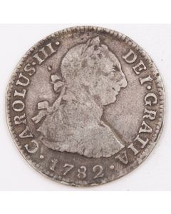 1782 Peru 2 Reales silver coin Lima MI KM#76 circulated