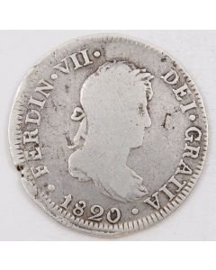 1820 Peru 2 Reales silver coin LIMA JP KM#104.2 circulated