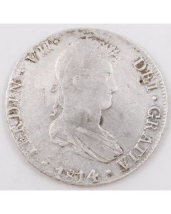 1814 Peru 8 Reales silver coin Lima JP KM#117.1 circulated